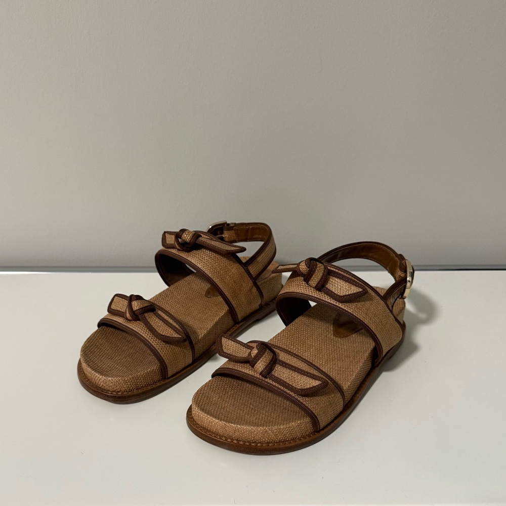 Alexandre Birman Grosgrain Raffia Sport Sandal
